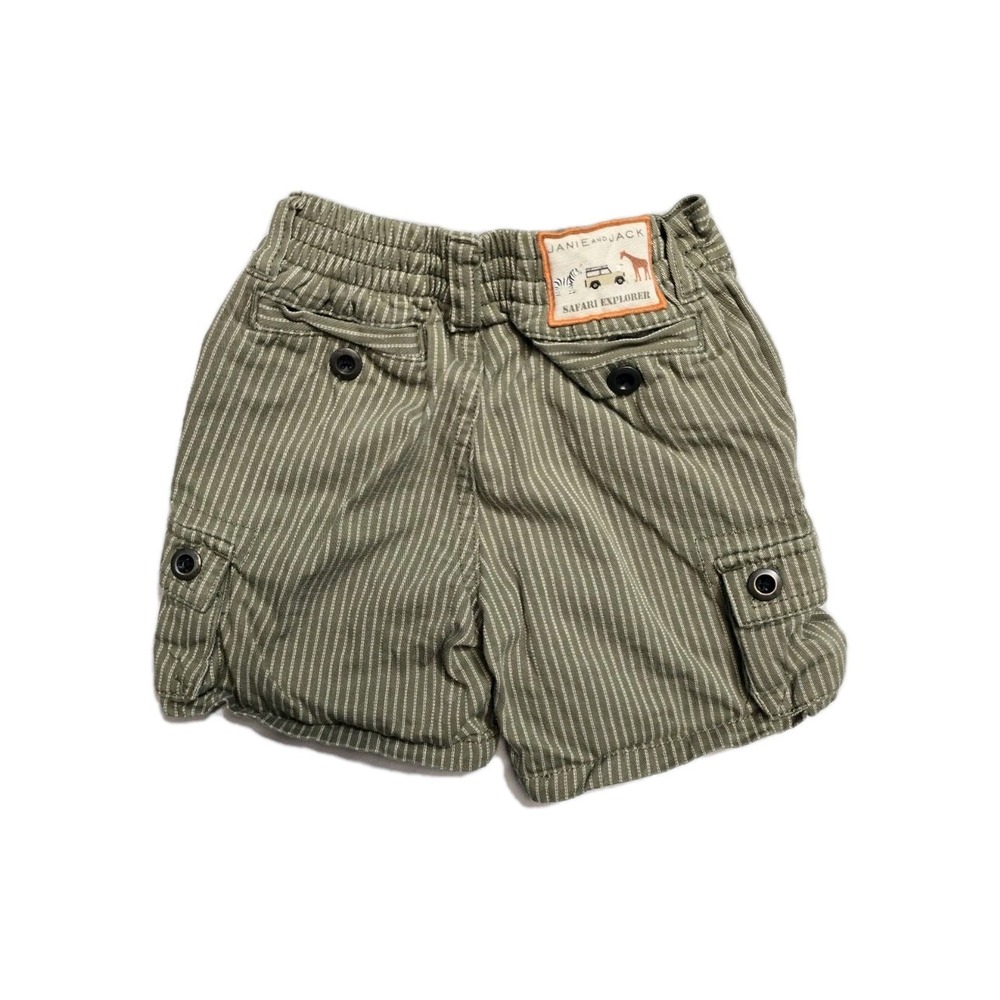 Janie And Jack Boys Cargo Shorts 6-12 Months Olive Green Safari Explorer - Picture 2 of 3